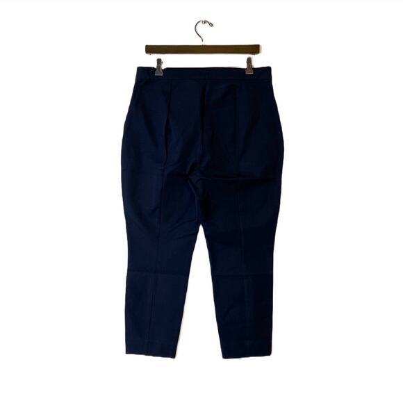 NWOT Everlane Navy Blue Side Zip Skinny Cotton Pant Curvy fit short Size 14 - Picture 3 of 6